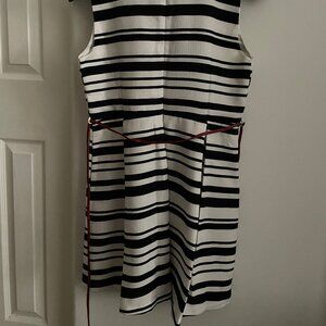Black and white striped dress